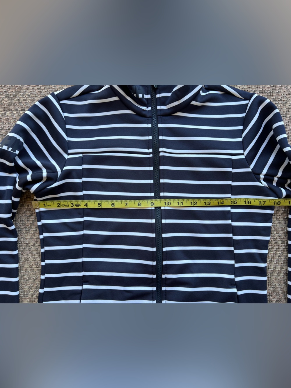 Helly Hansen Women's Crew Fleece Jacket Navy Stripe Size Small NWT $135 - Picture 2 of 9